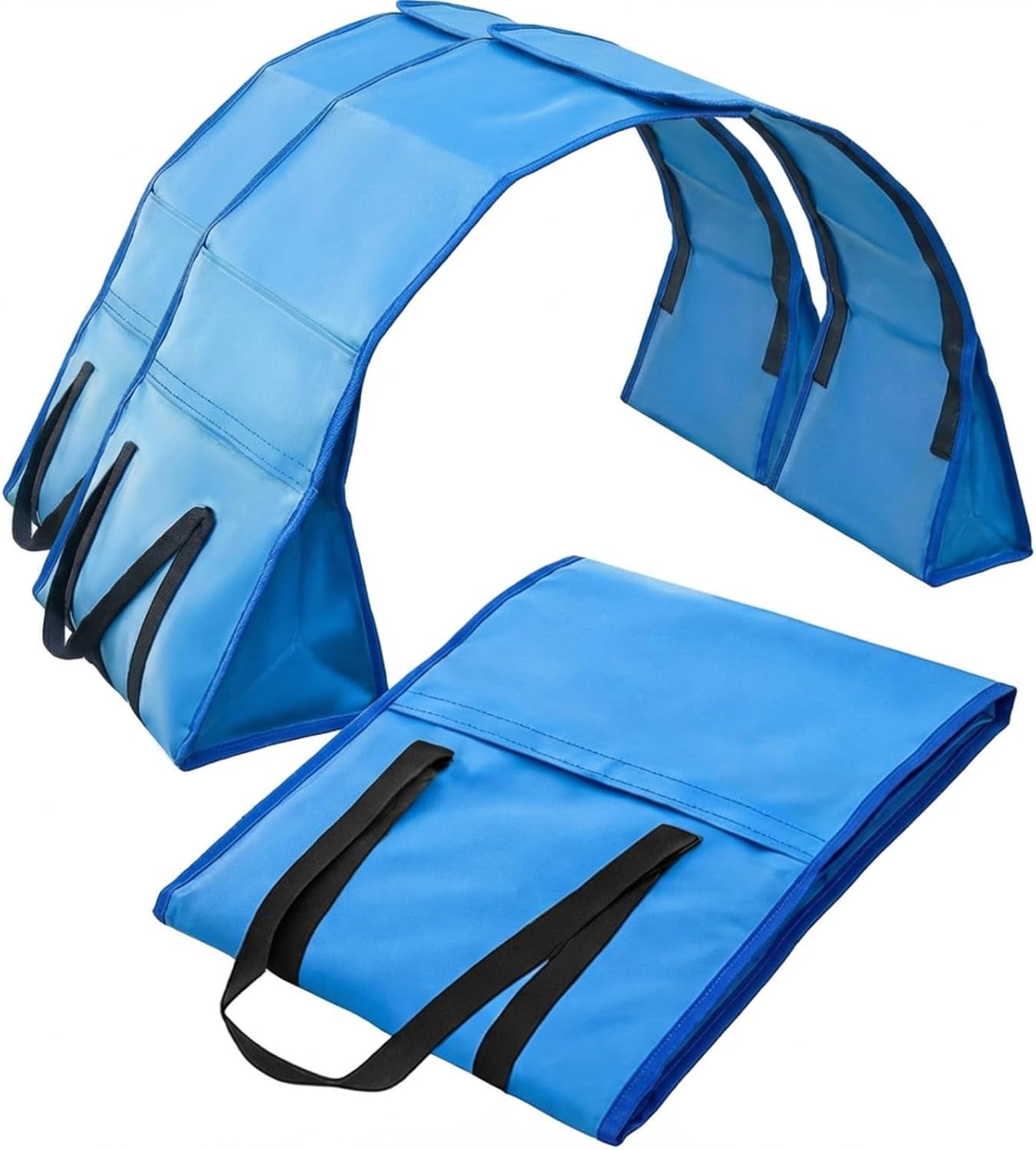 2 Set Dog Agility Tunnel Sandbags, Dog Tunnel Weight Bags Heavy-Duty PVC Weatherproof Design, Adjustable for 18"-26" Diameter for Stabilizing and Securing, Blue (Tunnels Not Included)