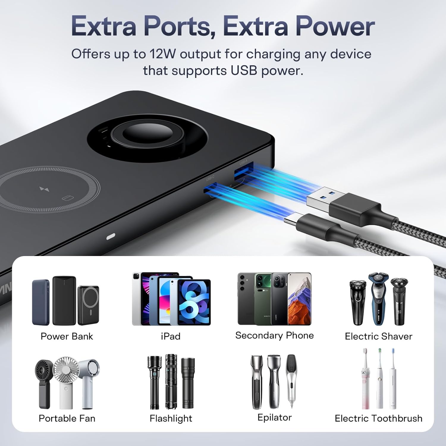 5-in-1 Qi2.2 Wireless Charger for MagSafe, 25W Foldable Magnetic Stand, Travel Charging Station for iPhone 17-12 & Air Series, Apple Watch, AirPods, with 65W GaN Adapter (Black, for Apple)