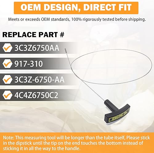 Miniatura 5 de 3C3Z6750AA Ford 6.0 Powerstroke - Varilla de aceite para Ford F250, F350, F450, F550, F550, Super Duty Excursion 6.0, motor diésel, herramienta