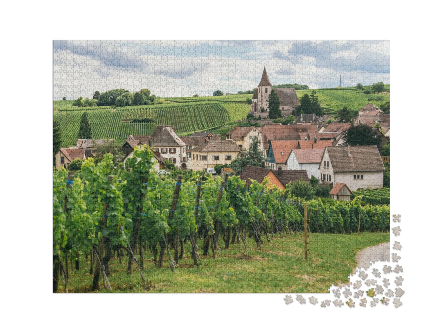 puzzleYOU : Puzzle de 2000 pièces « Raisins en rangées dans Les Champs de Bourgogne »