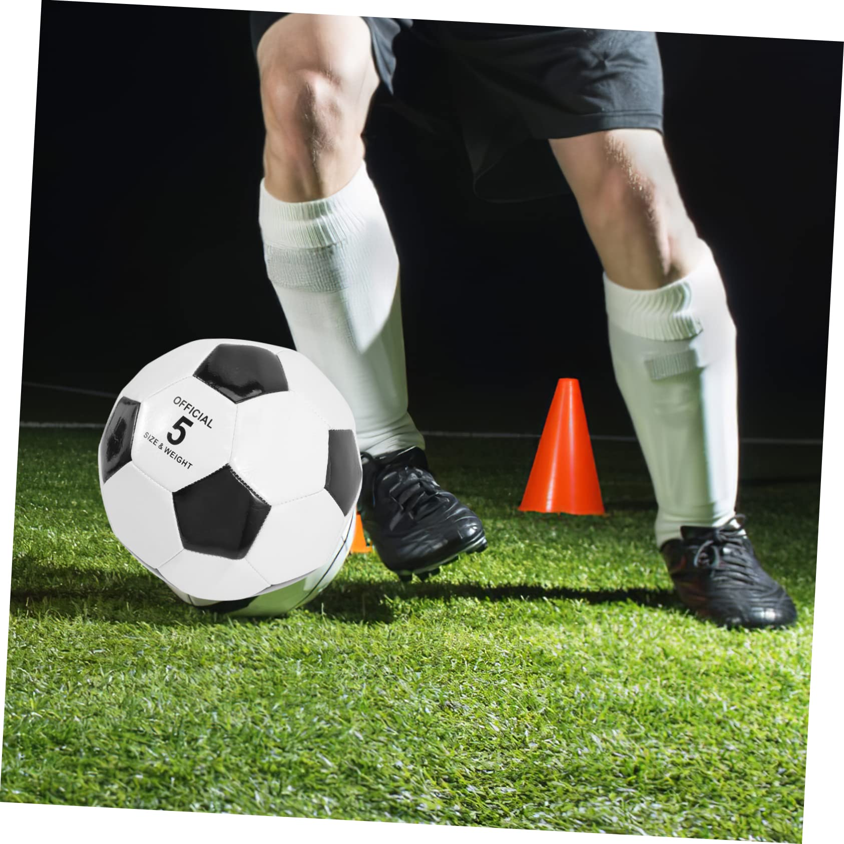 Abaodam Pallone da Calcio Taglia 5 in PVC, 6 Pezzi per Allenamento | Cucitura a Macchina, Alta Elasticità, Adatto a Pratica su Cemento per Ragazzo Ragazza