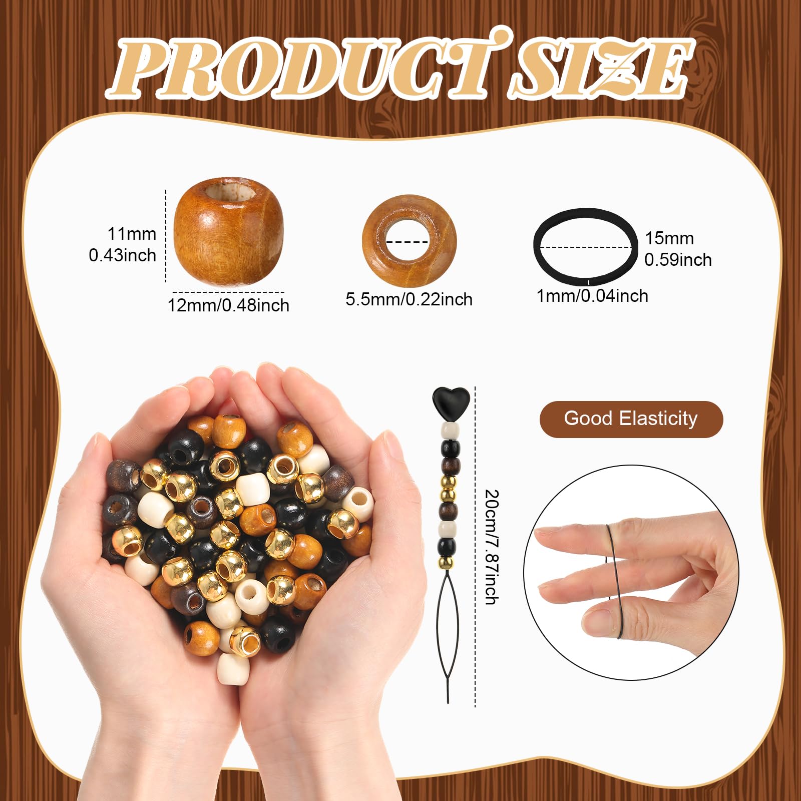 Suncalla Kit de 1502 piezas de trenzas de pelo colorido que incluye 1000 cuentas de pony de 9 x 6 mm, 500 bandas elásticas de goma, 2 cuentas rápidas para trenzas, accesorios de rastas, fabricación de