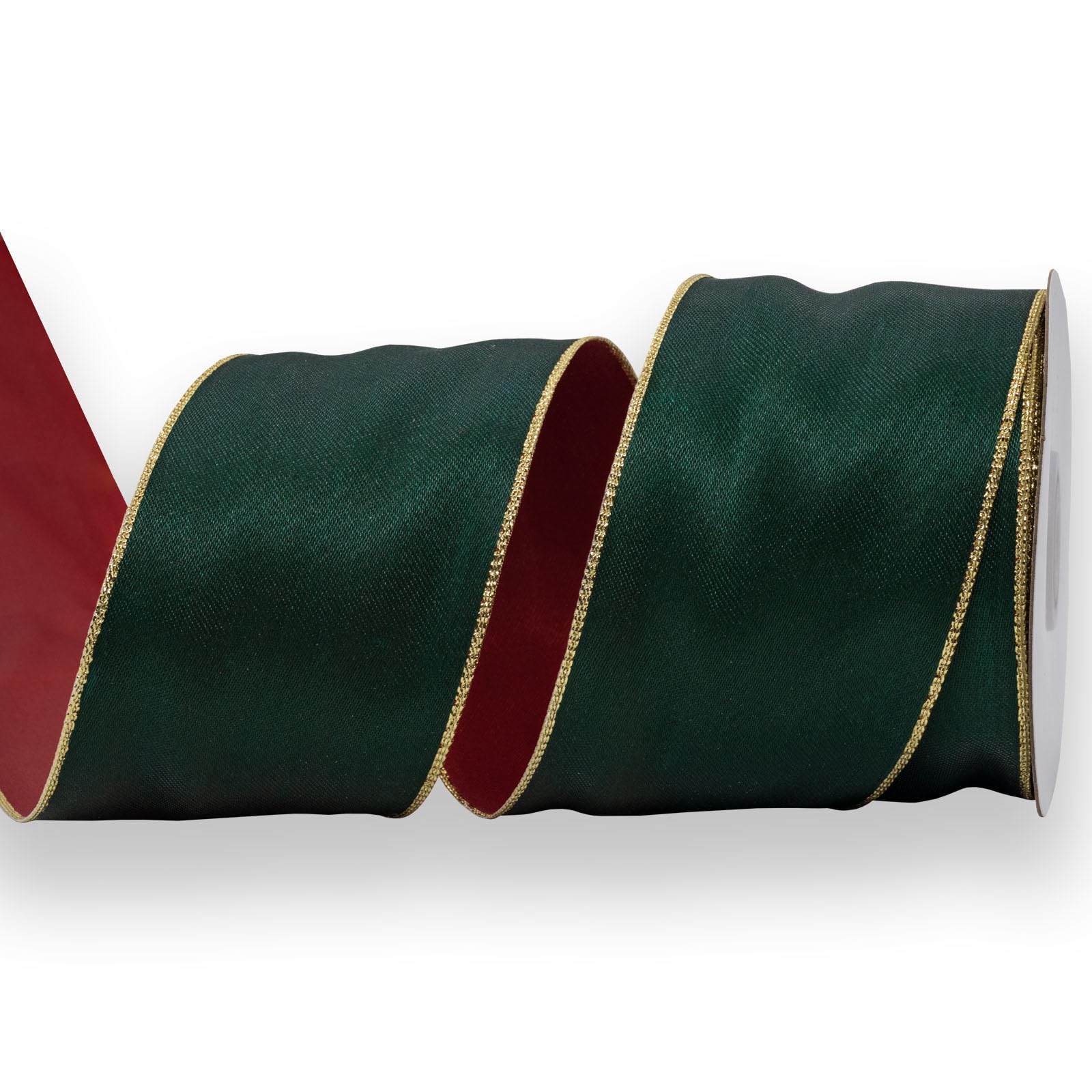 HATIANGE Wired Satin Ribbon Red Green with Gold Lurex Edges, 6.3CM Width X 9Meters, for Christmas,Gift Wrapping,Wreaths,Home Decor - Image 3
