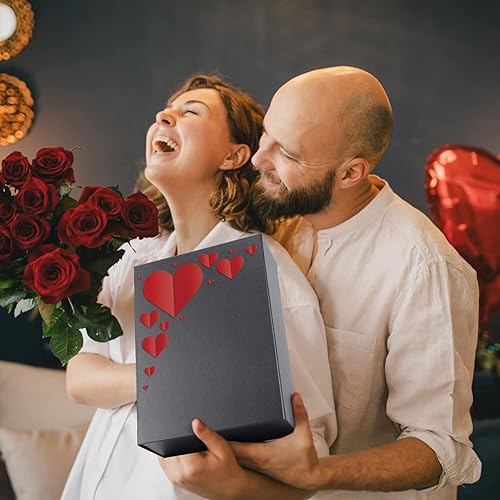 Miniatura 9 de Giftgarden Paquete de 4 cajas de regalo negras de 11 x 8 x 3.5 pulgadas con tapas magnéticas, caja de regalo plegable grande para regalos, día de la