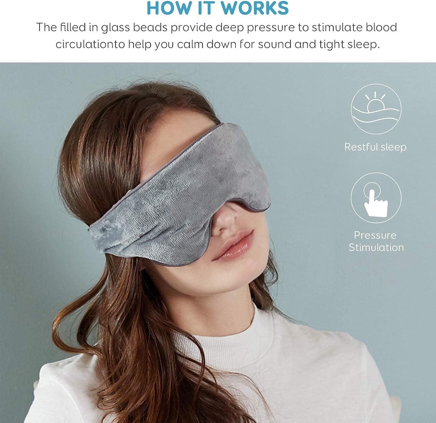 Uttermara Weighted Eye Mask for Sleeping, Sleep Eye Pillow with Upgrade Adjustable Strap for Women and Men, Removable Heatable and Freezable Pack to Relief Stress, Great for Travel & Sleep