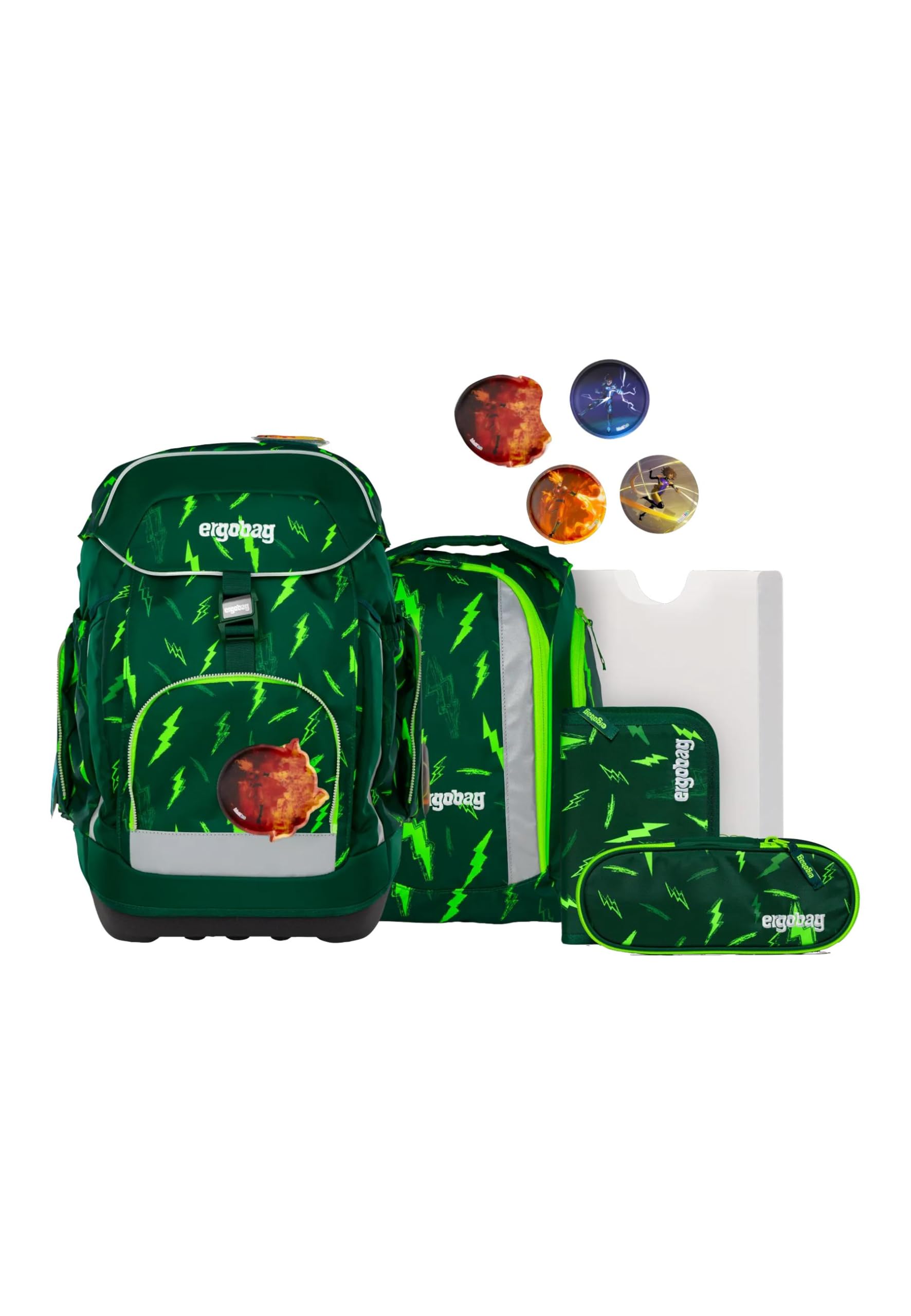 ergobag Maxi Set 6-teilig, ergonomischer Schulrucksack, Vorgänger-Kollektion, Grundschule, ideal für große Kinder ab der 1. Klasse
