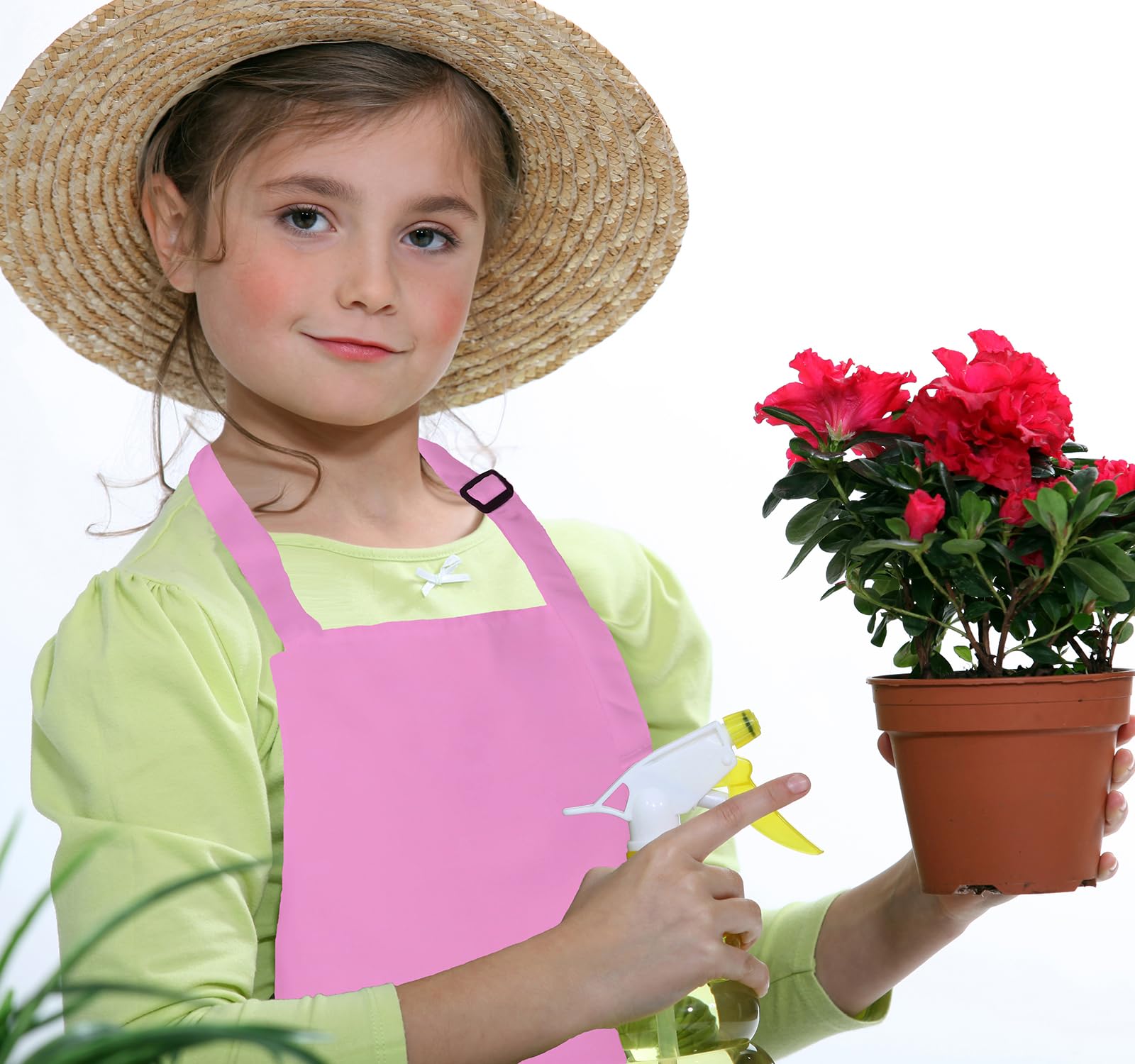 XIEJINJIA 16 Pack Kids Waterproof Apron with Pockets Adjustable Chef Artists Child Cooking Baking Painting for Boys and Girls Pink - Image 3