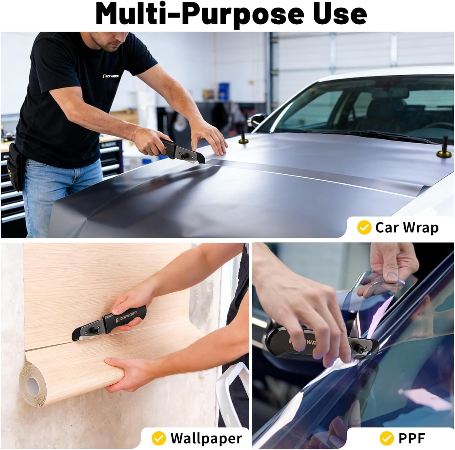 TECKWRAP Vinyl Backing Cutter Knife for Car Wrap Utility Knife Backslitter Tool Liner Safety Cutter Aluminum Handle Back Paper Slitting Knife, Smooth Cuts in Vinyl and DIY Projects