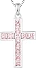 YL 925 Sterling Silver Cross Necklace for Women Halo Pendant Princess Cut Birthstone Jewelry for Mom