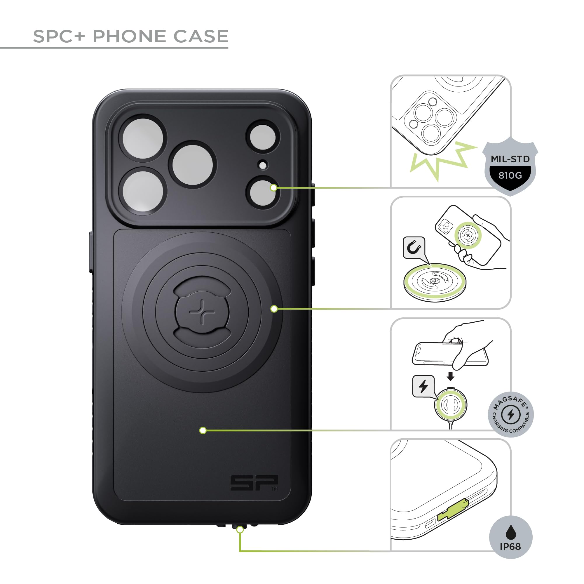 SP CONNECT Moto Bundle Xtreme | SPC+ | Supporto compatibile con iPhone 16 Pro | Supporto cellulare per moto | Supporto cellulare smartphone | Accessori per scooter