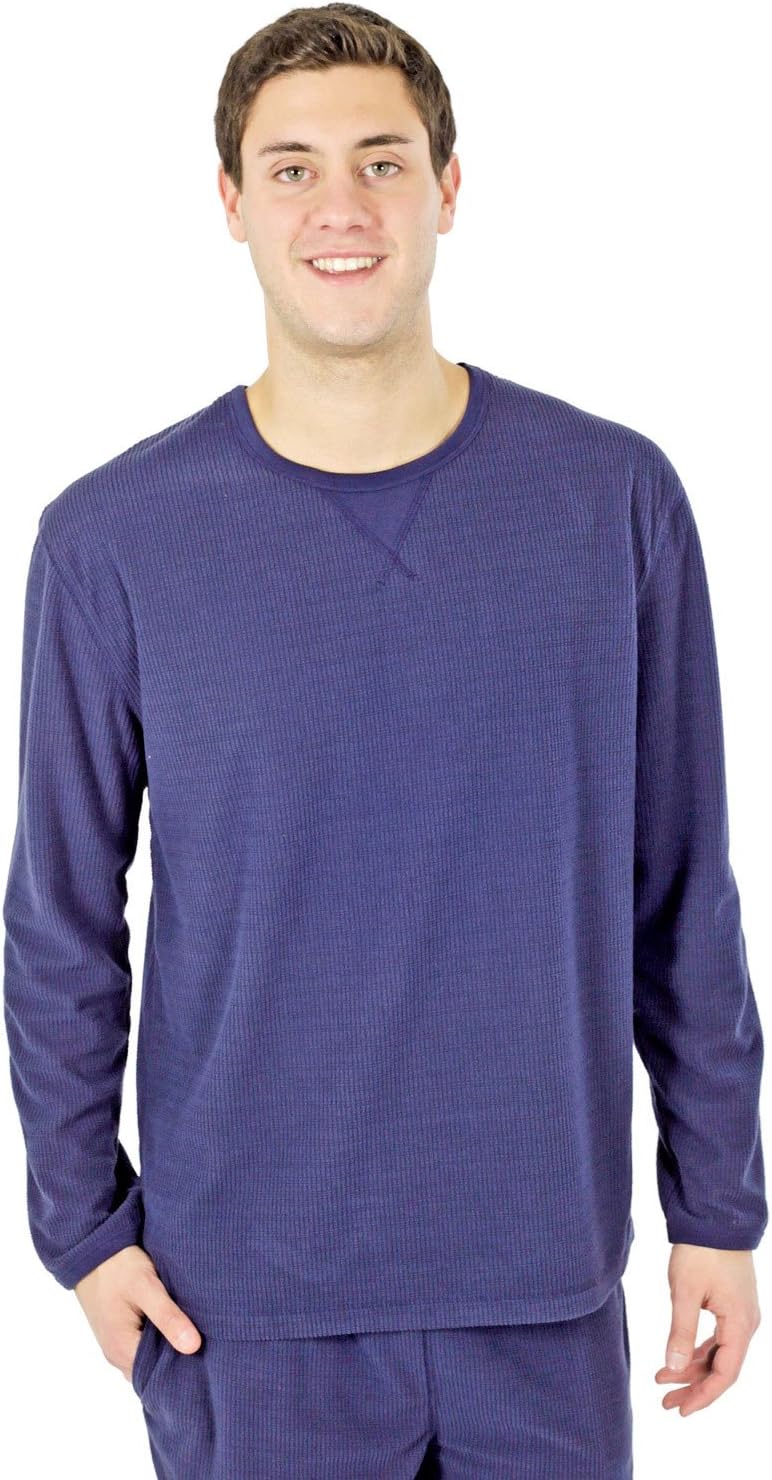Dockers Men's Waffle Microfleece Long Sleev Crew Top