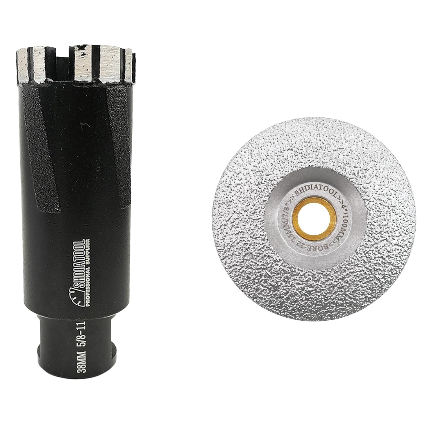 SHDIATOOL Diamond Core Drill Bits 1-1/2 Inch for Hard Stone Concrete Marble Granite Brick Laser Welded Dry or Wet Hole Saws 38mm