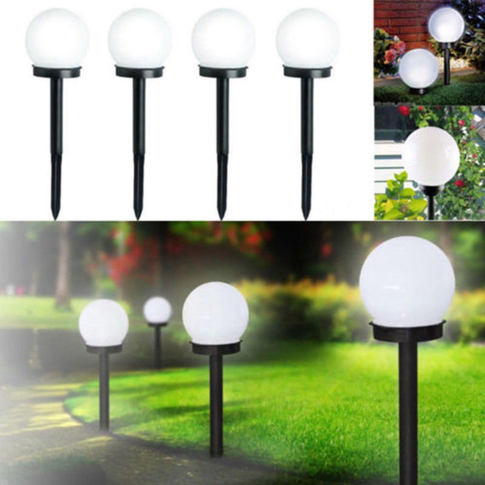 10 sztuk solarnych lamp solarnych LED zasilanych globusem, wodoodporna, do ogrodu, trawnika, dekoracja podwórka, patio, podjazdu, krajobrazu, zakopanego słupka, lampa podwórza, zimna biel (8 sztuk)