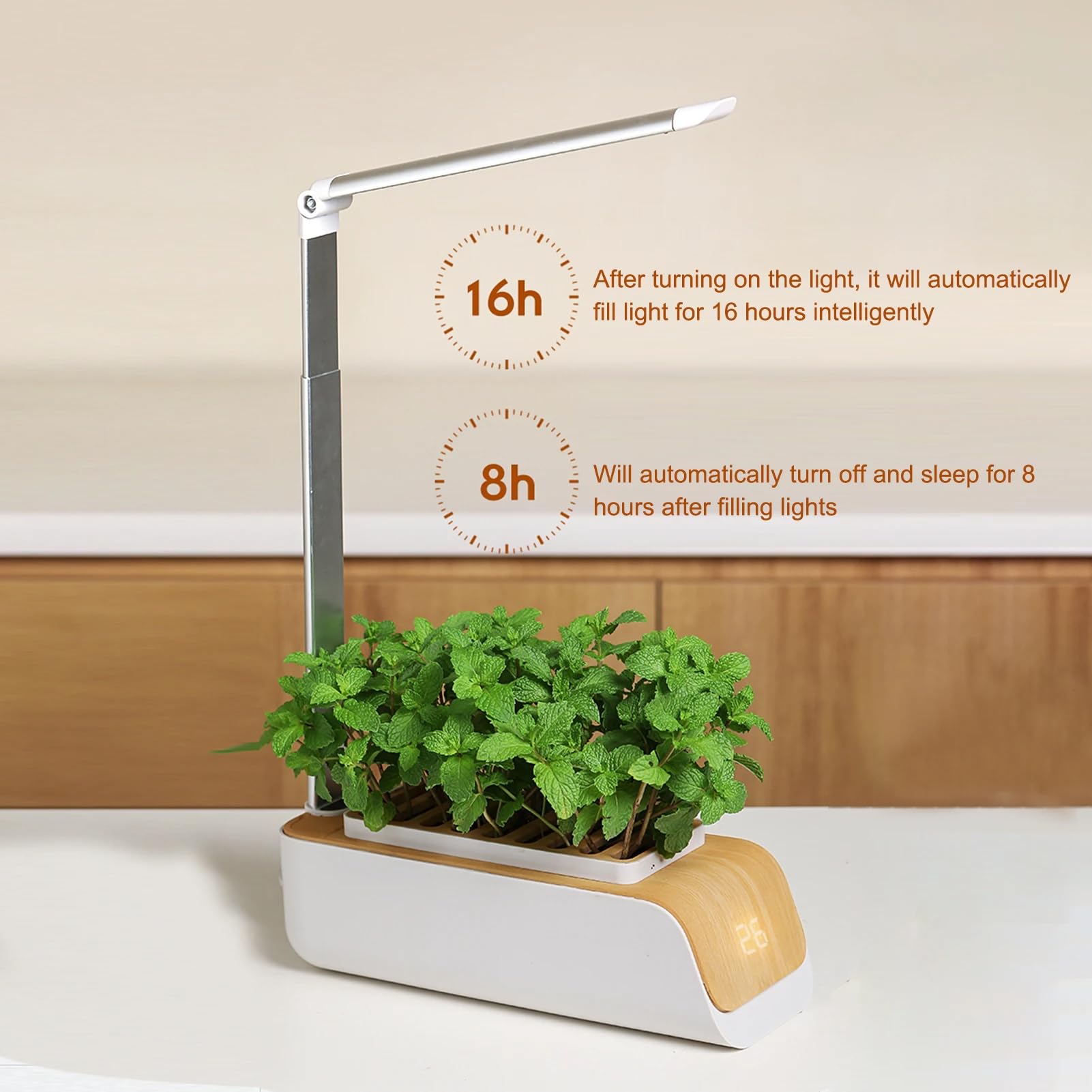 Sistema de cultivo hidropónico, kit de jardín de hierbas para interiores con LED de espectro completo, altura ajustable para balcones interiores del hogar