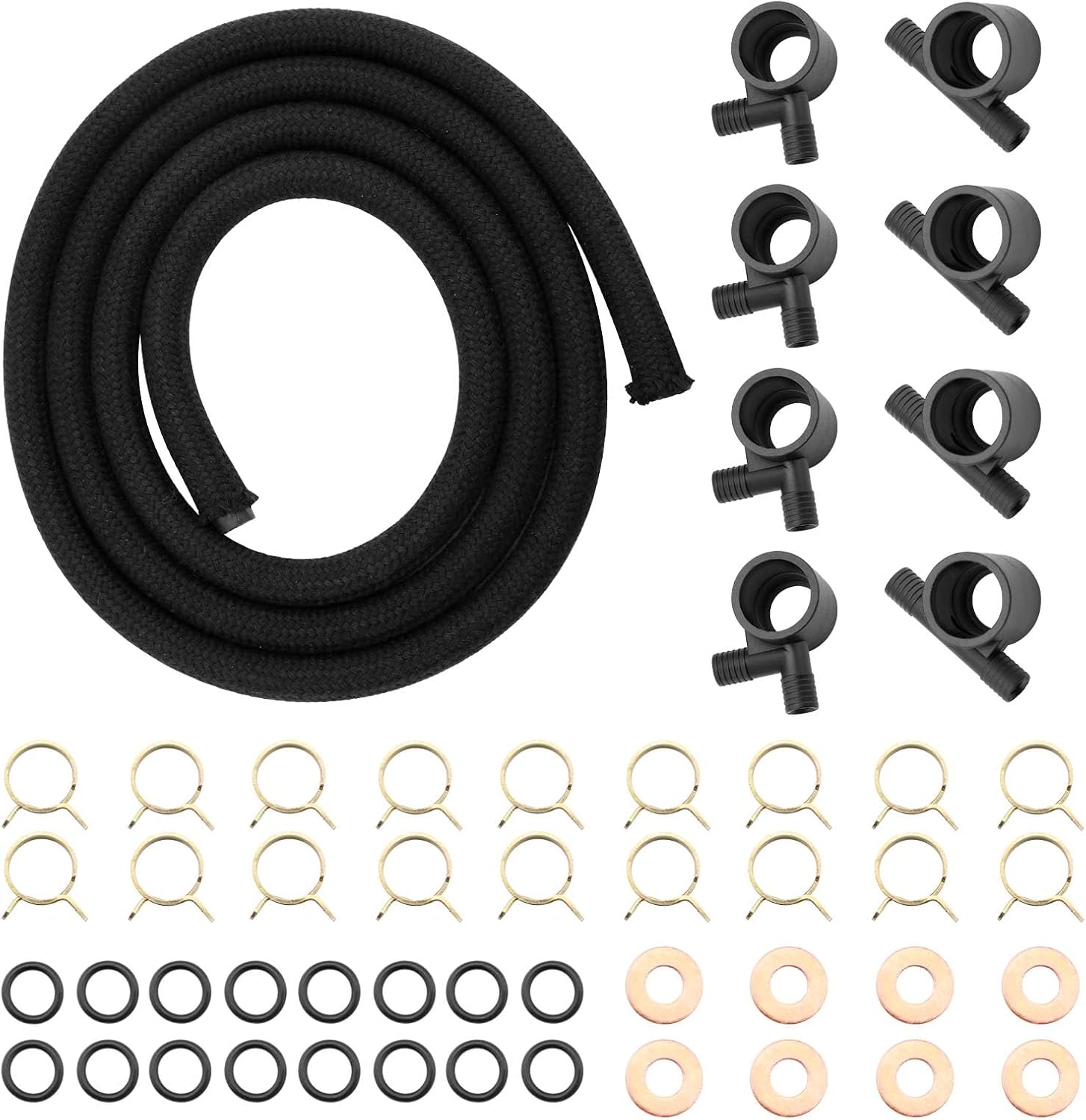 Diesel Fuel Injector Return Line Kit, Compatible with 1989-1994 Ford Non-Powerstroke 7.3L