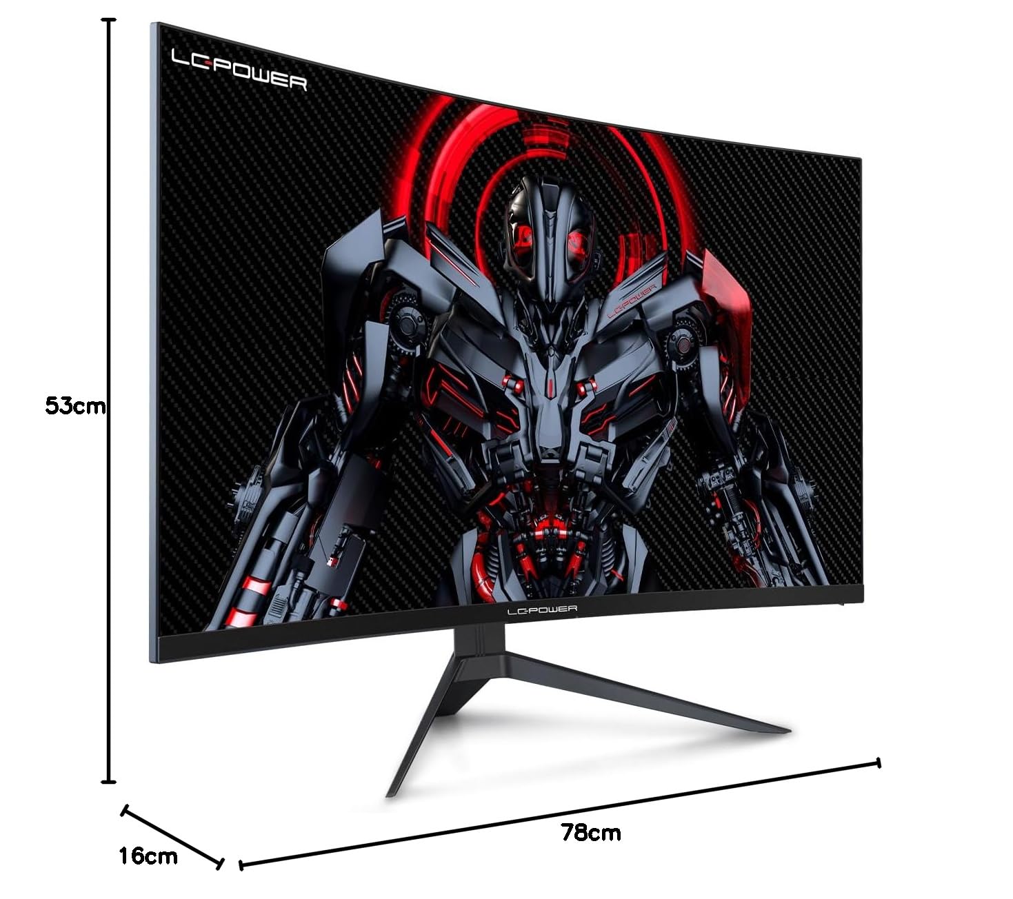 Dimensions of the LC-Power 32-inch curved gaming monitor