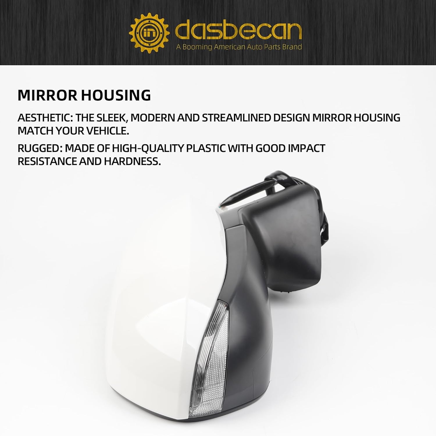 Dasbecan Passenger Side Mirror White Compatible with 2020-2025 Toyota Corolla Right Door Rearview Mirror Assembly Heated Manual Fold Power Adjustment Blind Spot Detection Turn Signal 7PIN #87910-02920