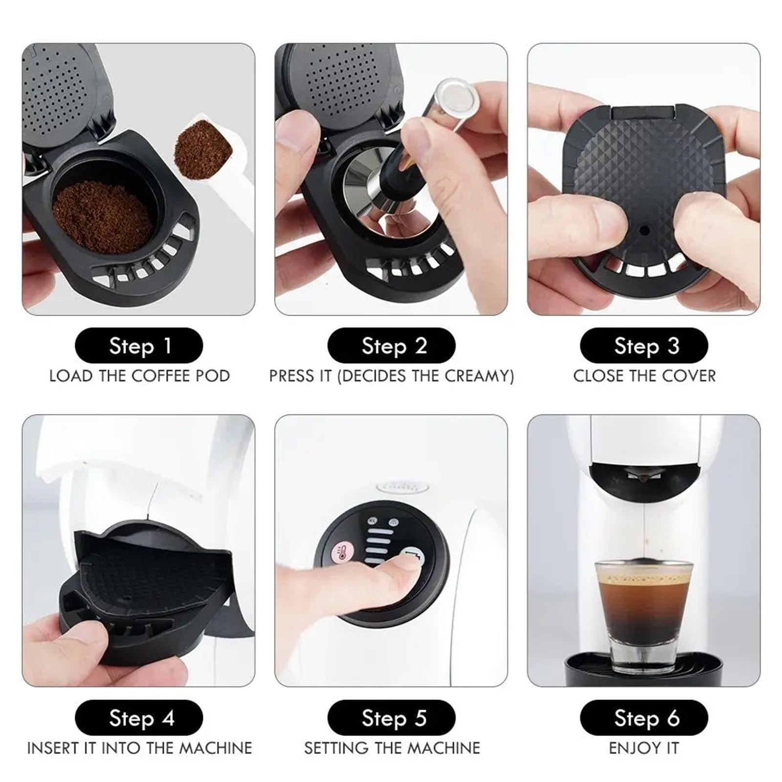 Nachfüllen wiederverwendbarer Kapseladapter, kompatibel mit Dolce Gusto Kaffeekapsel-Konverter, kompatibel mit Genio S Piccolo Xs Maschinen-Kaffeezubehör