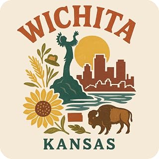 Wichita Kansas Souvenir Vinyl Magnet – Destination Travel Keepsake Collectible 3-Inches Wide