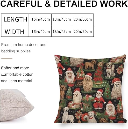 Miniatura 2 de Fundas de cojín grandes para sofá con texto en inglés "I Believe in Santa Paws", fundas de cojín de 20 x 20 pulgadas, decoración rústica de Navidad