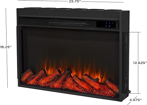 Miniatura 7 de Real Flame Penrose - Chimenea eléctrica delgada con control remoto, calentador de chimenea realista, chimenea blanca para interiores (7770E-W)