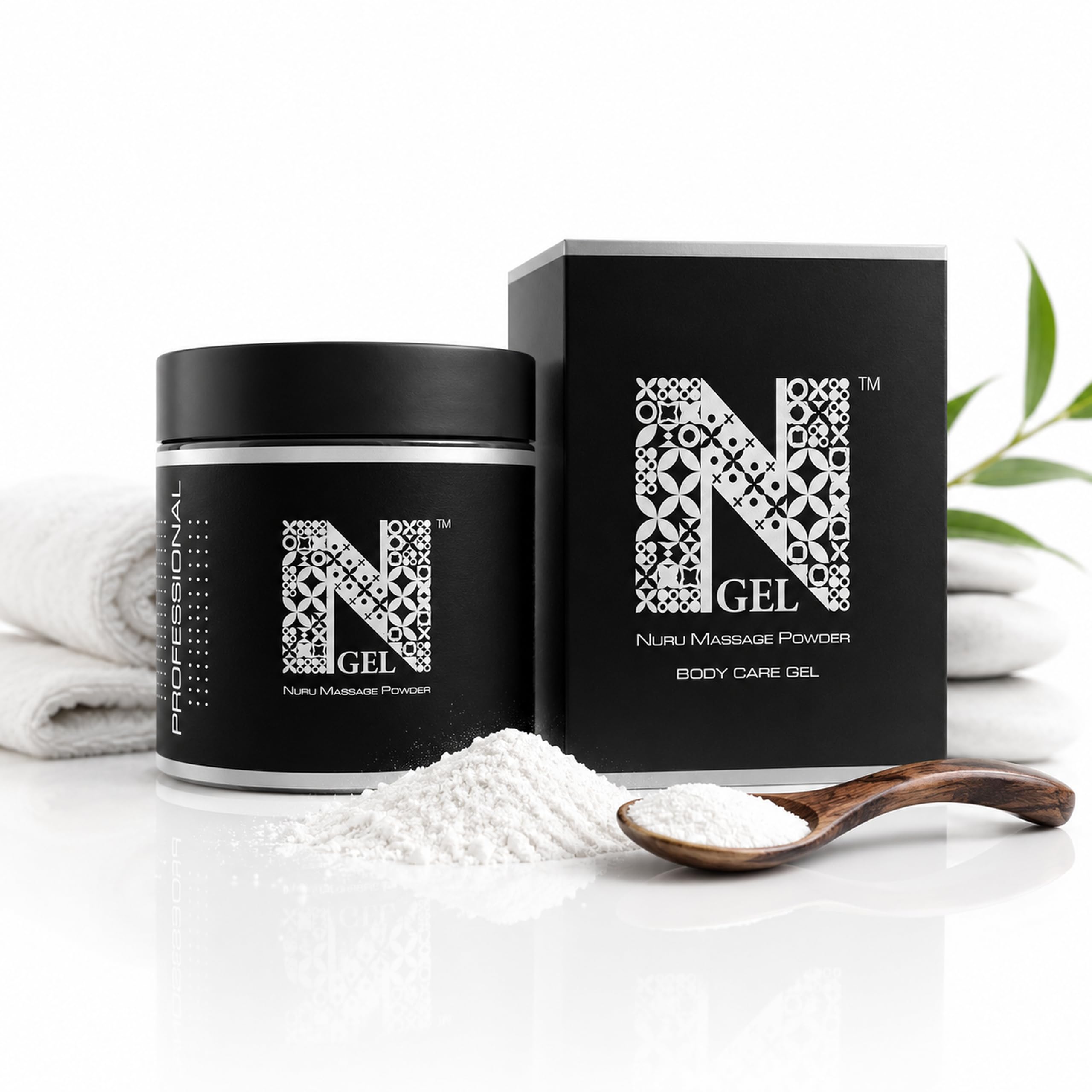 Gel de Massage Nuru en Poudre – NGel Nuru Massage Powder Professional 450g – Jusqu’à 45L de Gel – Body-to-Body – Made in EU – Sans Parfum – Algues Nori et Aloe Vera