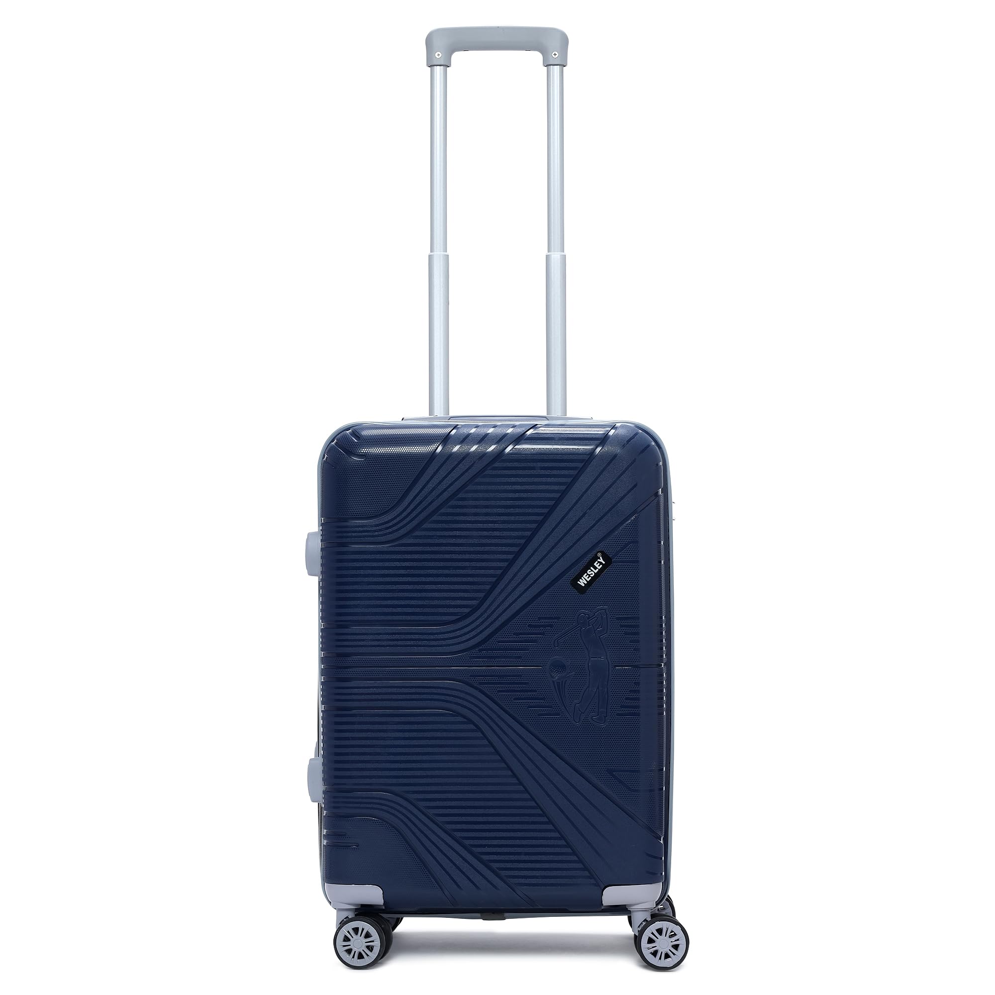 Golfer Style Cabin 57 cm Small 8 Wheel Hard Case Trolley Bag Suitcase,(57cm, Navy Blue)