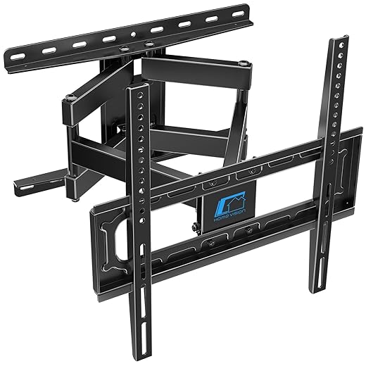 HOME VISION Staffa TV da 26-65 Pollici fino a 60kg, Supporto TV Parete Orientabile e Inclinabile, Braccio Monitor Universale, Supporto Universale Per TV e Monitor Piatti e Curvi, VESA Max 400x400mm
