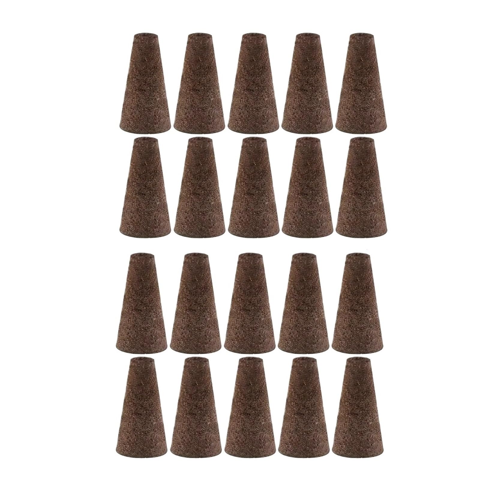 FOELANNE Hydroponics Grow Sponges, Cone Hydroponic Grow Sponges, Seed Starter Peat Moss Rooter Plugs Cubes, 20 Pack Brown(Brown 20pcs-a)