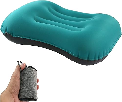 Miniatura 2 de SUNYAO Almohadas inflables ultraligeras para campamento compresibles, compactas, inflables, cómodas, ergonómicas para soporte de cuello y lumbar