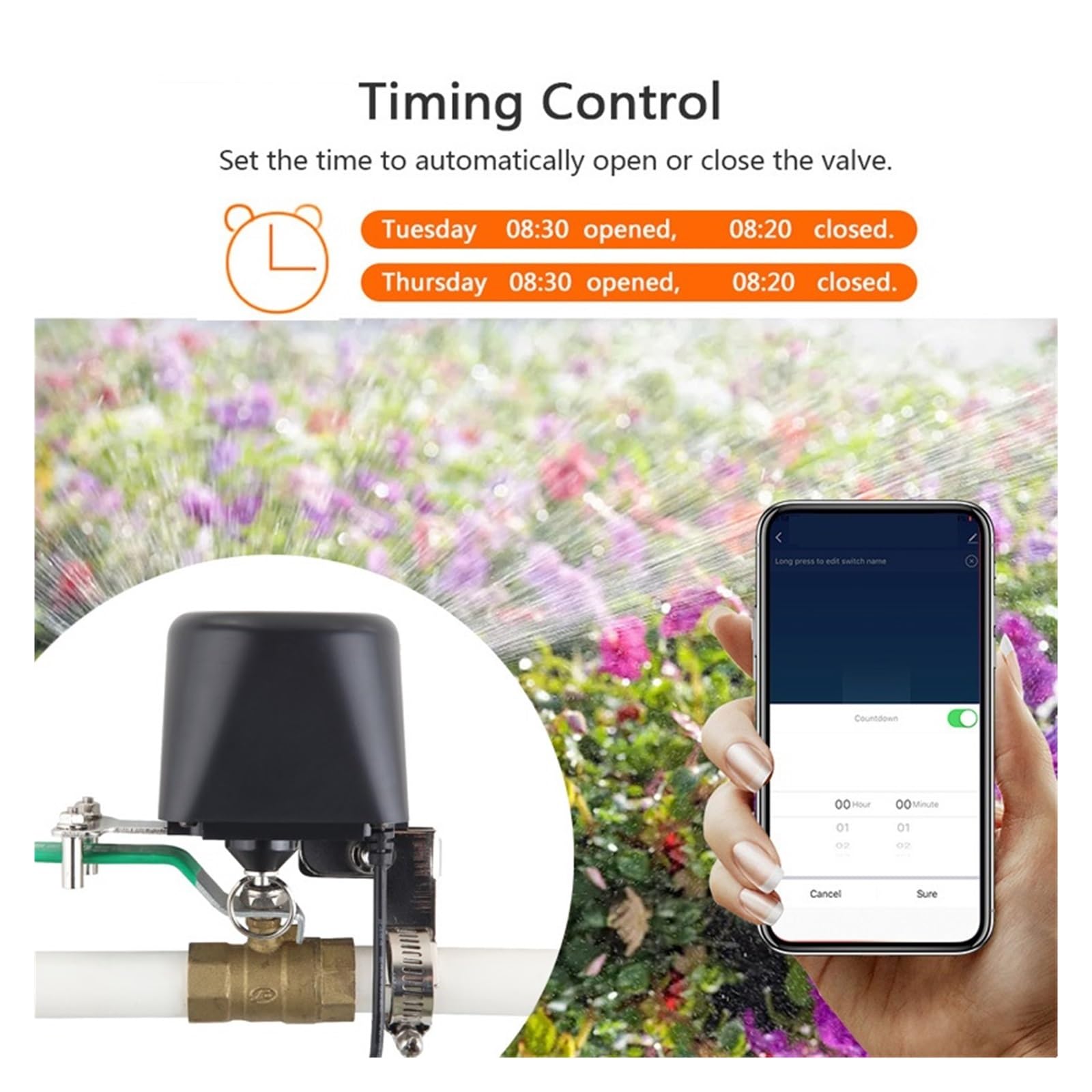 Zestaw Inteligentnego Systemu Wodnego Tuya Zigbee Wifi Alarm Wycieku Wody Czujnik Inteligentny Kontroler Zaworu Kulowego Automatyczne Otwieranie Zamykanie SmartLife OszczęDność Wody(Zigbee)