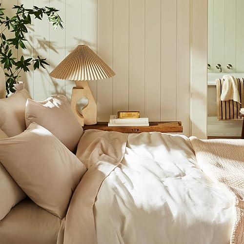 Miniatura 6 de Brooklinen Juego de sábanas de percal de lujo, 4 piezas, 100% algodón, 1 sábana bajera y 1 sábana encimera, 2 fundas de almohada, sábanas de percal