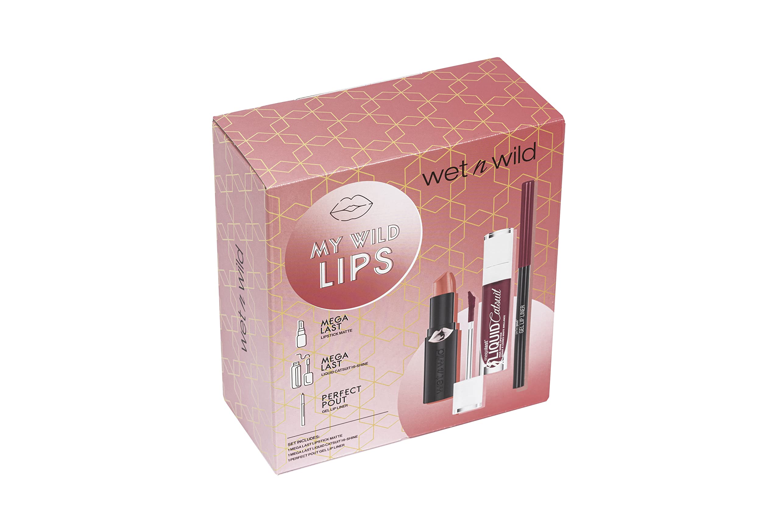 Wet 'n' Wild n Wild, My Wild Lips Makeup Set, Makeup Kit with Lip Liners and Lipsticks, with Vitamin E and Hyaluronic Acid, Gift for Girls Red