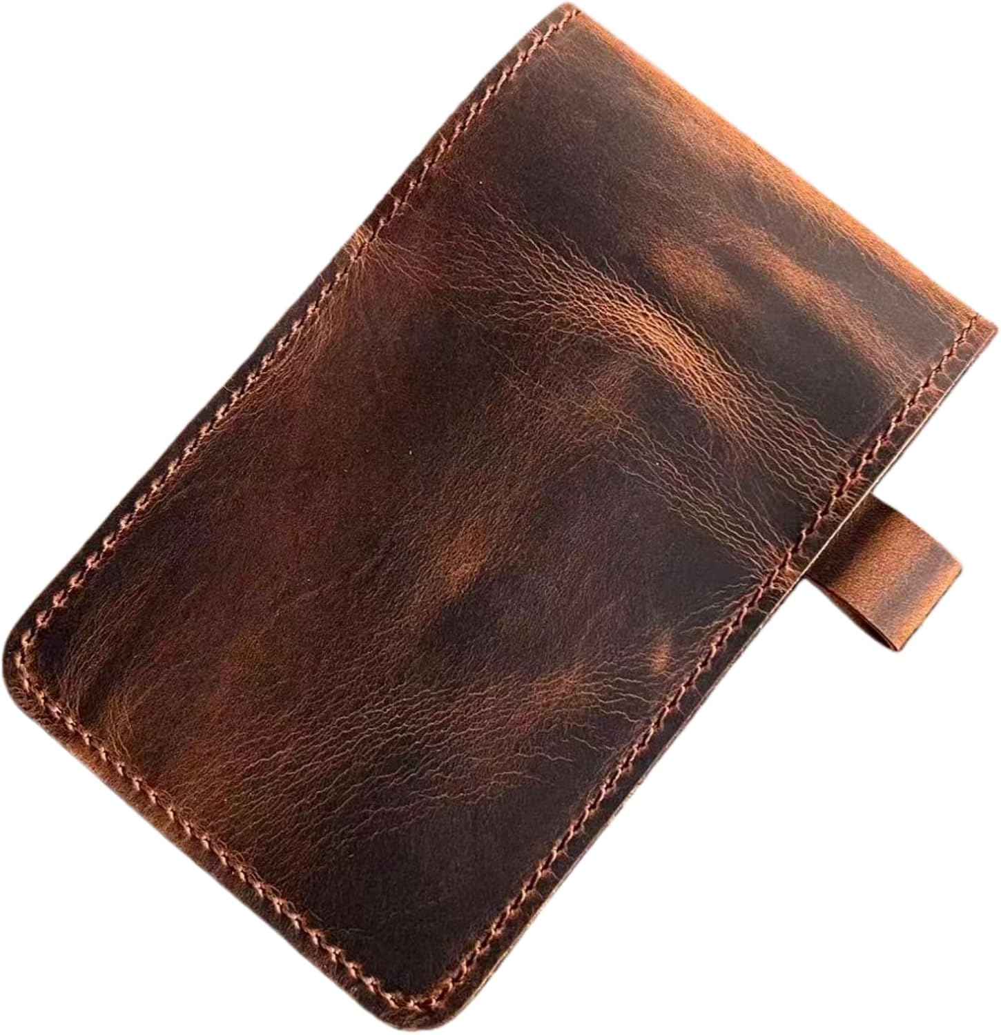 Real Genuine Leather Notepad Cover For Mini Pocket Notebook 3" X 5", Leather Cover For Rite In The Rain Top-Spiral Notebook (DARKBROWN)