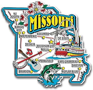 Missouri Jumbo State Magnet by Classic Magnets, 3.6" x 3.5", Collectible 3D Rubber Vintage-Style Souvenirs and Gifts Made in The USA