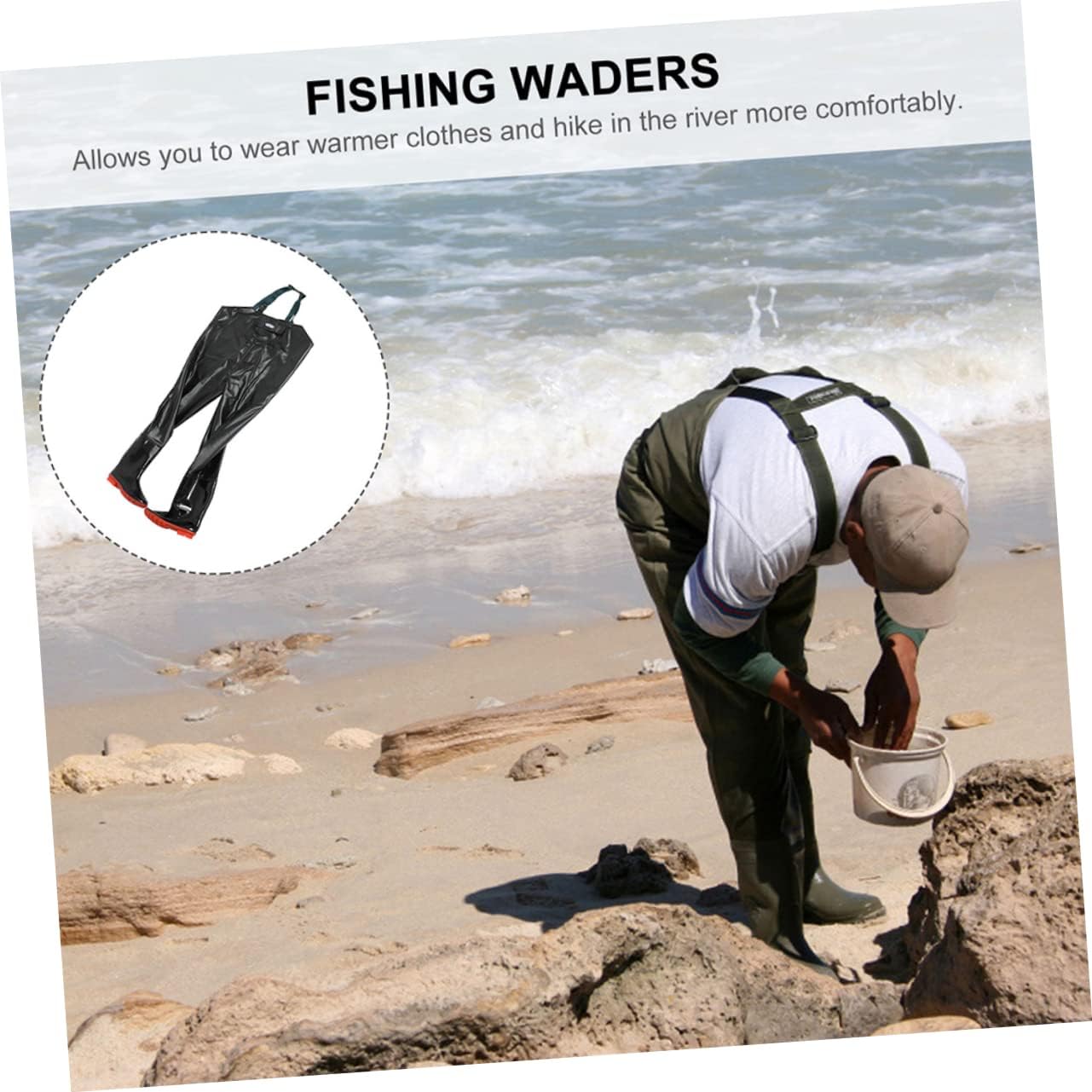Fishing Pants for Men One Fishing Suit Lightweight and Convenient Wading Gear Black