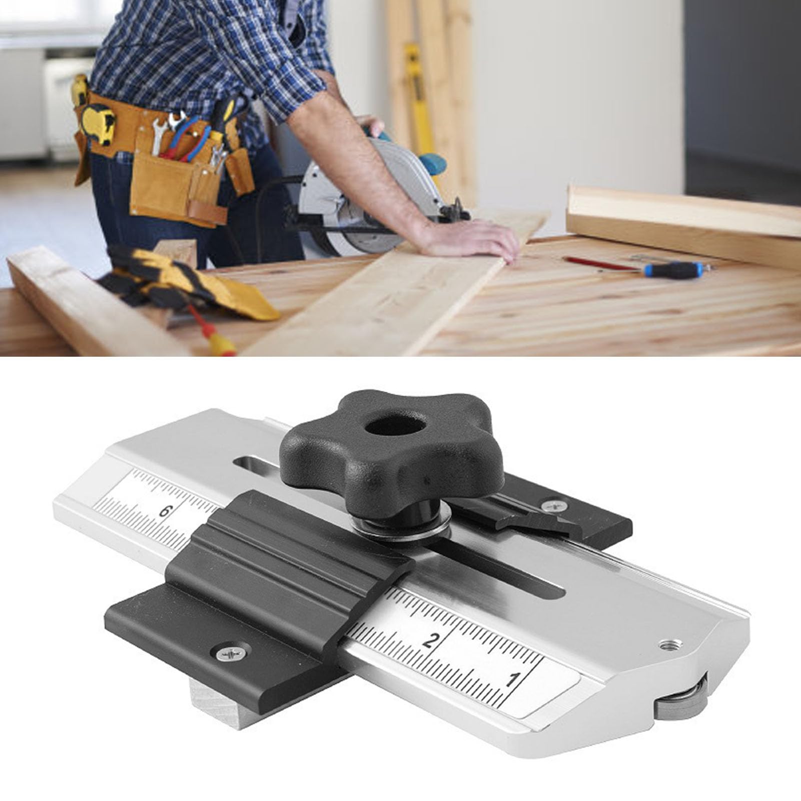 FTVOGUE Cienki Jig do Cięcia, Stop Aluminium, do Pił Tarczowych (SILVER)
