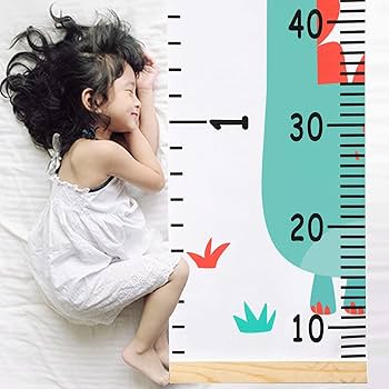 Groeitabel voor kinderen, 20 x 200 cm, oprolbaar, maattabel voor kinderen, decoratieve hoogtegroeigrafiek, groeimeetlat, wandbehang, voor kinderkamer, wanddecoratie