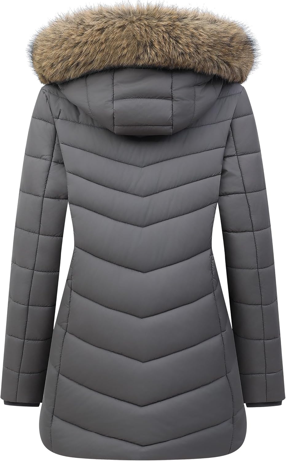 Women's Long Winter Puffer Coat Warm Thicken Fleece Lined Down Jacket Waterproof Detachable Hooded Parka - Image 4