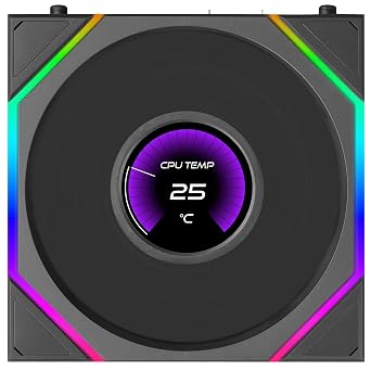 Lian Li UNI FAN TL LCD FLEX Kablosuz, ARGB ve LCD Ekran - 120 mm, siyah
