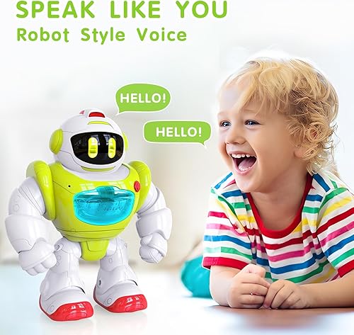 Miniatura 5 de P&C Juguetes de aprendizaje para bebé, actividad para caminar, robot de control remoto con música, sonidos, luz interactiva, juguete para niños