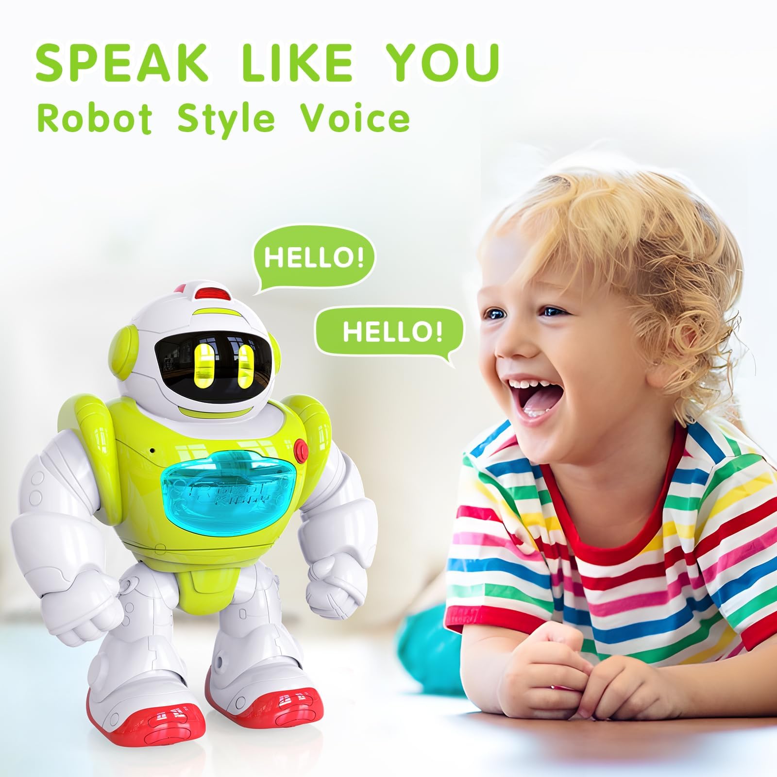 Juguetes de aprendizaje para bebé, actividad para caminar, robot de control remoto con música, sonidos, luz interactiva, juguete para niños pequeños de 1, 2, 3 años, regalo de cumpleaños 5