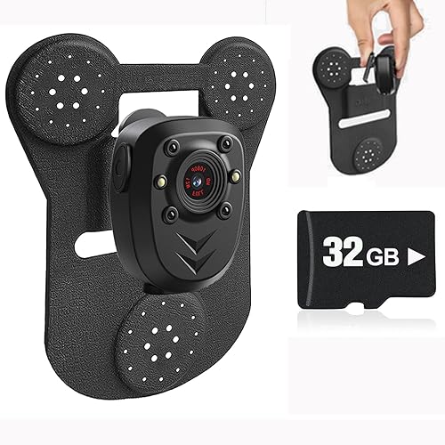 Bundle Deal, KSAD 850A - Cámara corporal integrada de 32 GB, 1080P para cámara, soporte para tarjeta SD extraíble + soporte magnético para cámara de