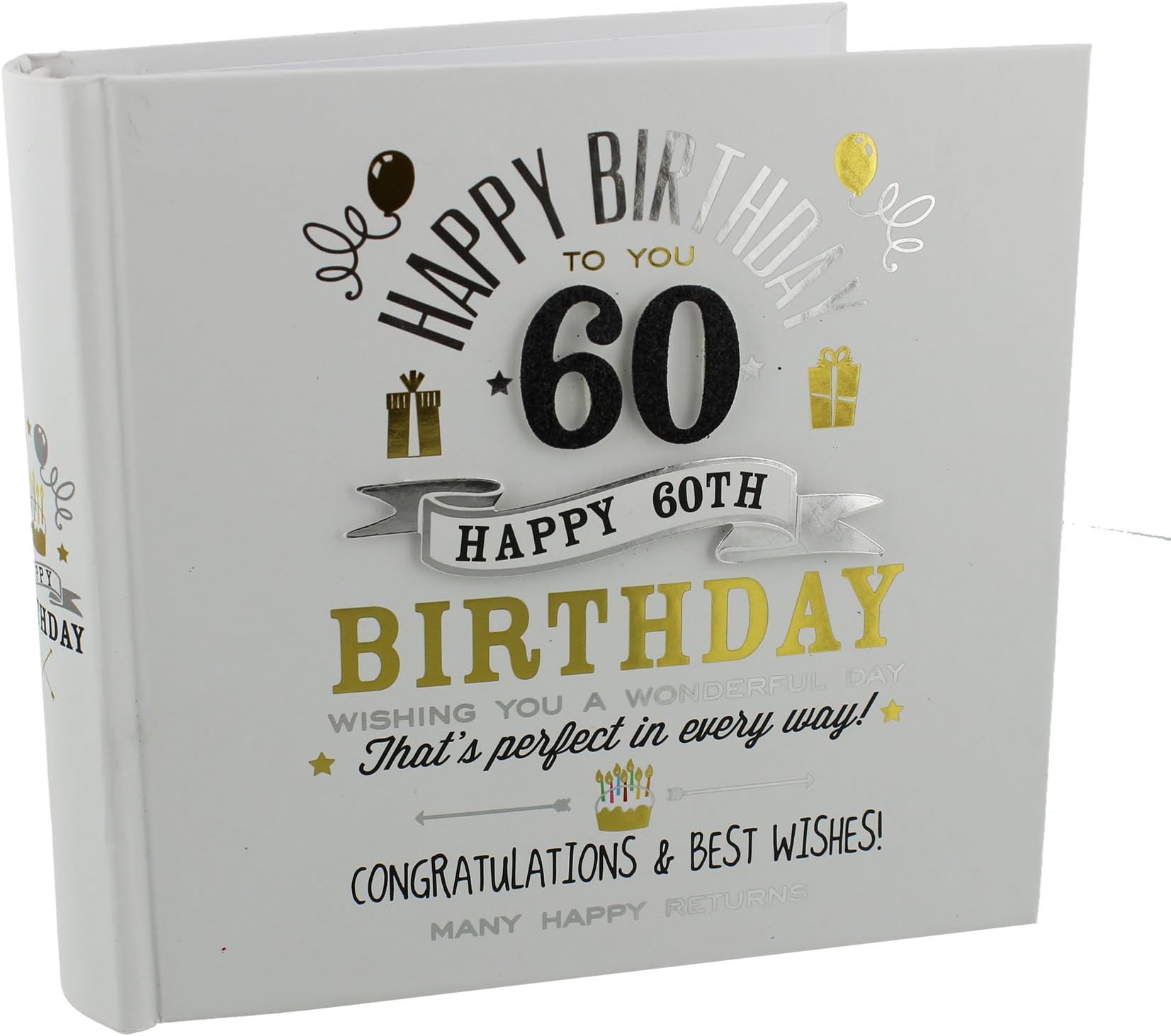 Widdop Bingham Signography 60th Birthday Photo Album 4"x6" Black and Gold Design FL29960