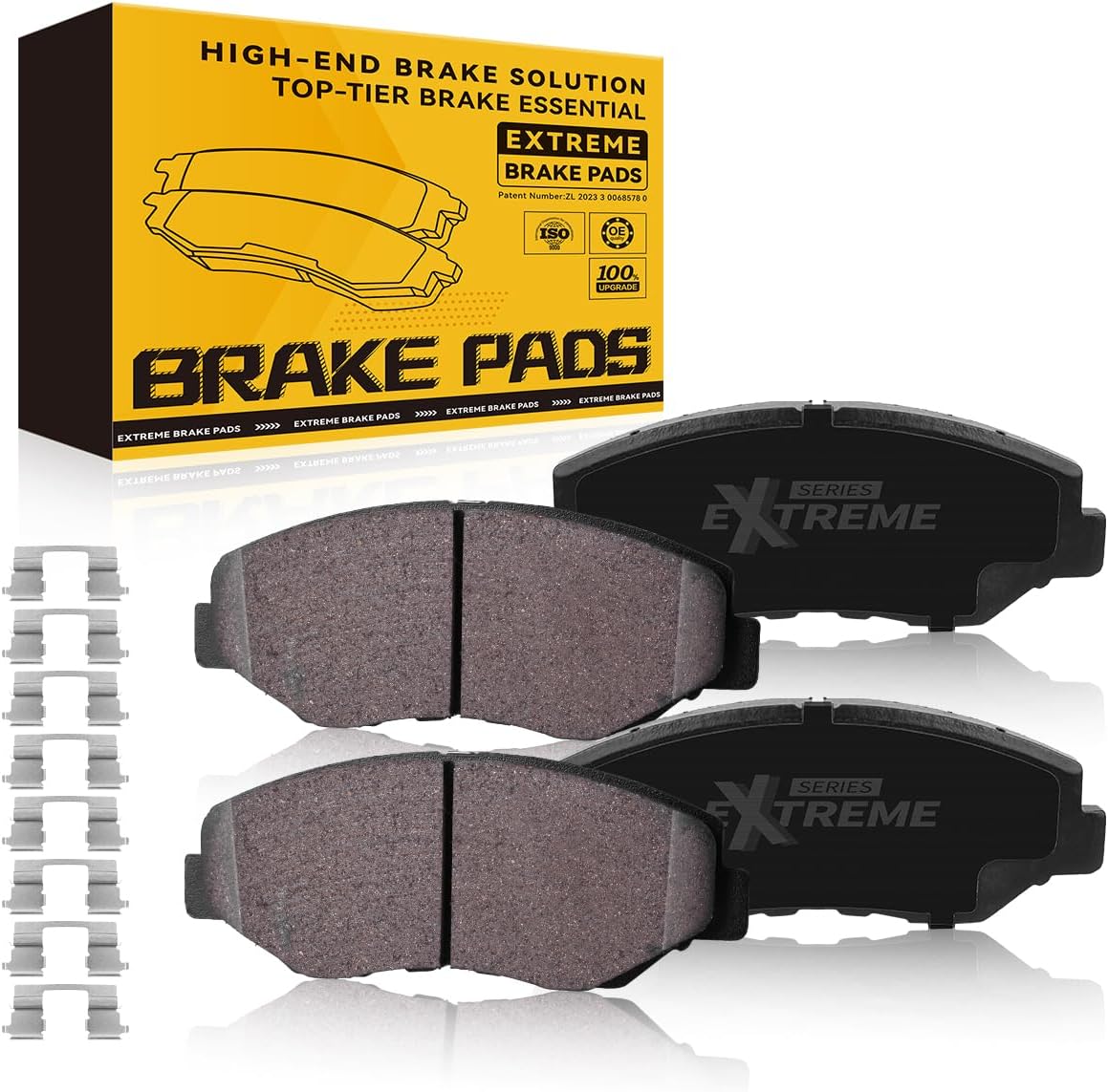 TOVASTY 4PCS Front Brake Pads Premium Carbon Ceramic Pad Compatible with Acura ILX 2013-2015, Compatible with Honda Civic 2012-2021, CR-V 2002-2006, CR-V 2012-2016