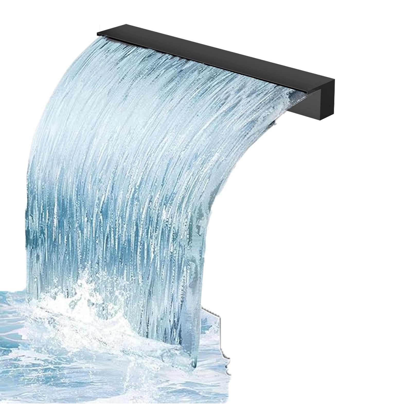 Déversoir de cascade personnalisable pour jeux d'eau artificiels - Cascades de piscine avec raccord PVC, fontaine pour bassin à poissons, décoration de jardin, kit de cascade extérieure, ins