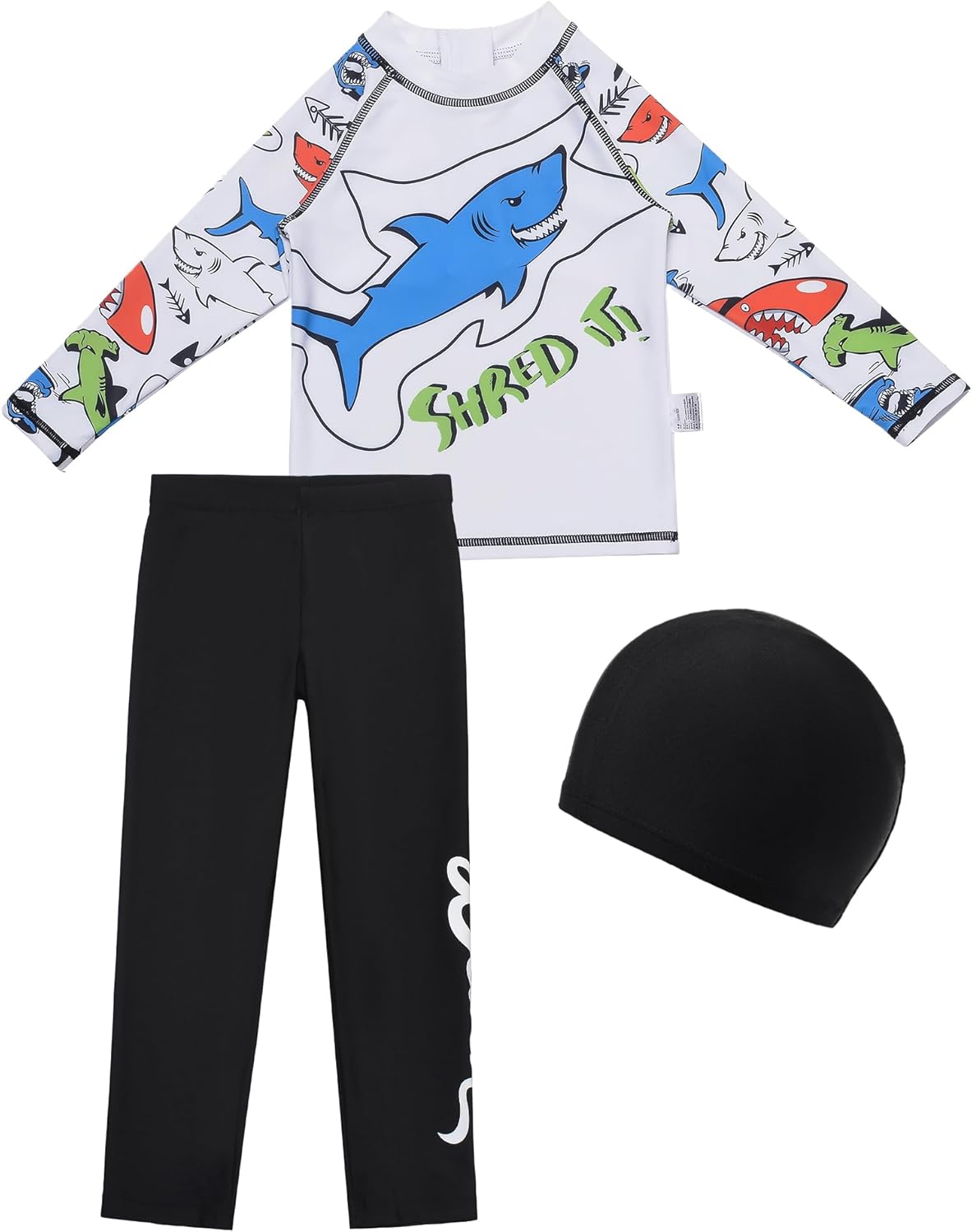 Happy Cherry Boys 3 Piece Rash Guard Swimsuits with Hat Long Sleeve Sunsuit Swimwear Bathing Suit