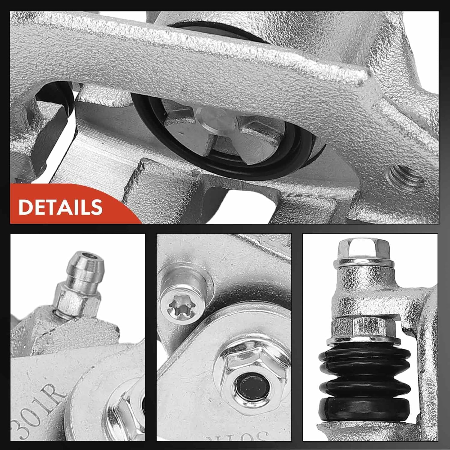 A-Premium Disc Brake Caliper Assembly with Bracket Compatible with Ford Focus 2000-2007 - Rear Driver and Passenger Side, 2Pcs