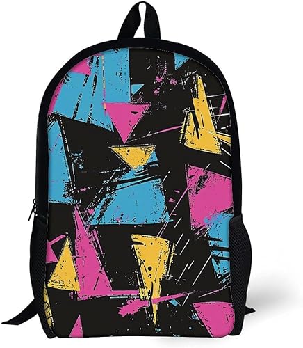 Miniatura 6 de Mochila estilo grunge retro de los años 80 y 90 para laptop, unisex, para el trabajo, viajes, senderismo, camping, 17 pulgadas