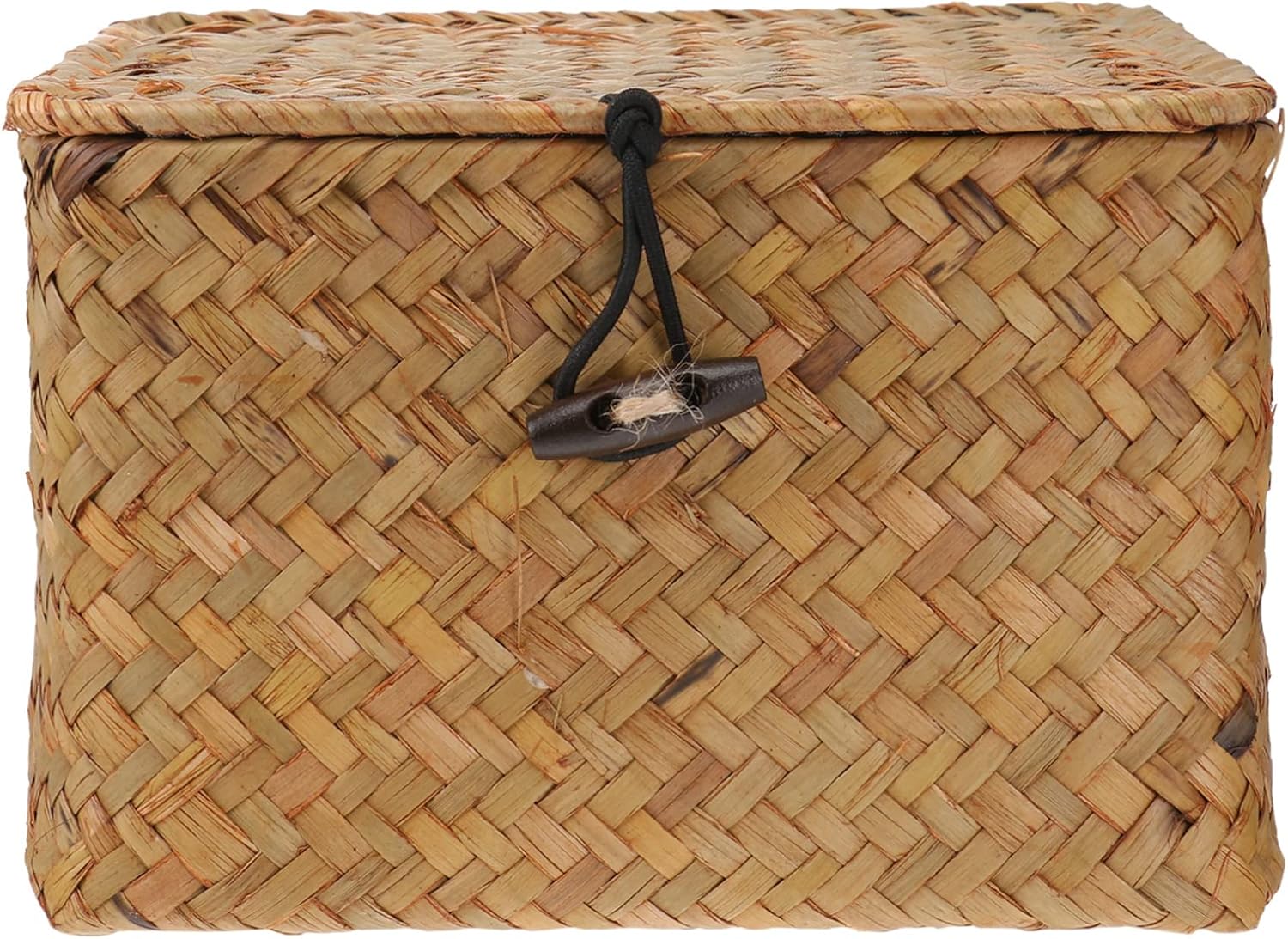 IMIKEYA Seaweed with Lids: Woven Seagrass Storage Woven Basket Straw Rattan Storage Basket Storage Basket Bin Container Organizer for Shelf Desktop 6.5 inch